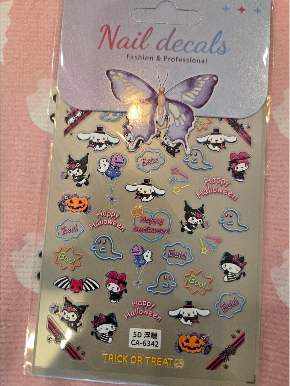 Cinnamoroll Halloween nail decals